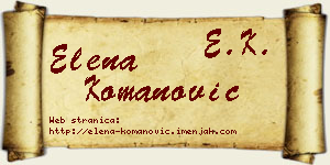 Elena Komanović vizit kartica